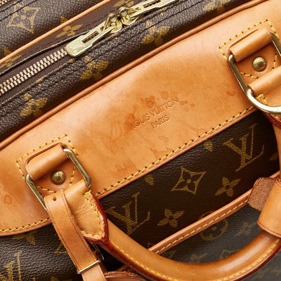 Louis Vuitton Monogram Alize Boston Bag Shoulder M41399 Brown Leather PVC Men... - Picture 11 of 14